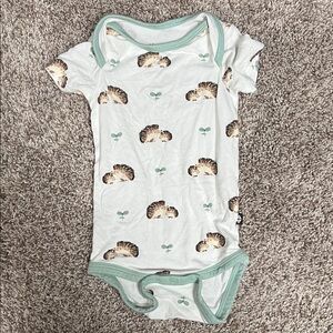 Kyte BABY Hedgehog Print Onesie with Green Trim